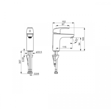 ORAS SAFIRA izlietnes maisītājs bez noplūdes, hroms