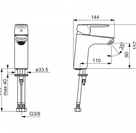 ORAS SAGA XL izlietnes maisītājs bez noplūdes hroms