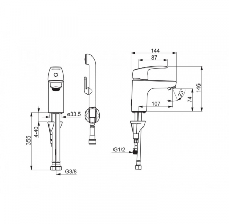 ORAS SAFIRA izlietnei ar bidettu, hroms