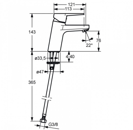 ORAS TWISTA maisītājs izlietnei melns bez noplūdes