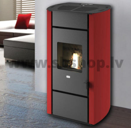Granulu kamīns Eva Calor STELLA 11.5 kW sarkans
