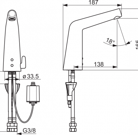 ORAS INSPERA izlietnes jaucējkrāns ar sensoru hroms