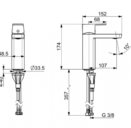 ORAS Stela izlietnes maisītājs bez noplūdes hroms