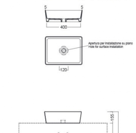 Izlietne HAPPY HOUR 11:00S, 50x38x15cm, balta