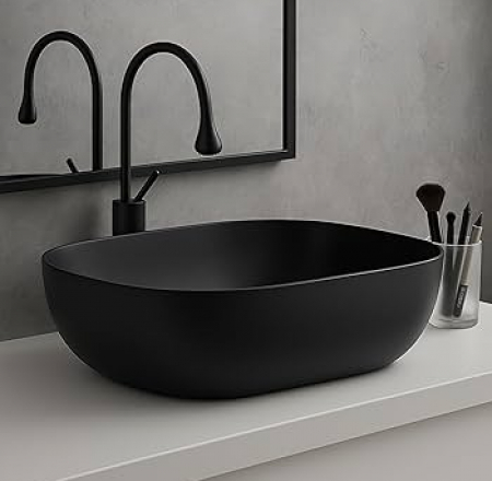 Izlietne HAPPY HOUR 12:00S, 57x38x15cm, black matt krāsa