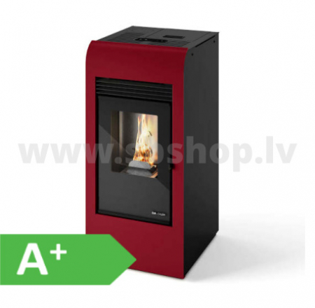 Granulu kamīns Eva Calor RITA PLUS 9,5kW sarkans