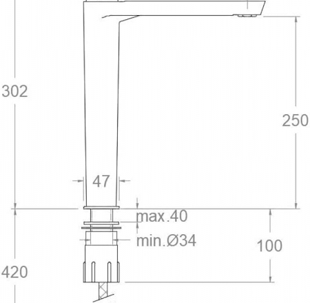 Maisītājs Izlietnei ALEXIA bez noplūdes RamonSoler melns matēts