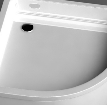 Akmens masas paliktnis R-90, 90x90x25cm pusaplis ar paneli, BEZ sifona