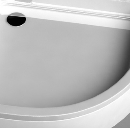 Akmens masas paliktnis R-100*100 pusap.balts ar paneli, BEZ sifona