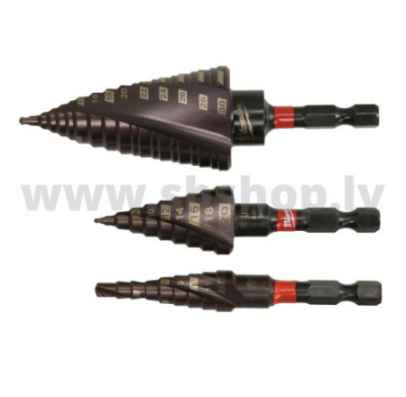 IN Pakāpurbju kompl. metālam 3gb., 4-12, 4-20, 6-35mm, Milwaukee