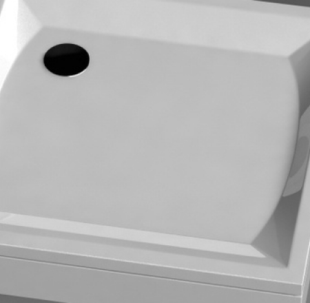 Akmens masas paliktnis K-90*90 kvadrāts ar paneli balts Vispool