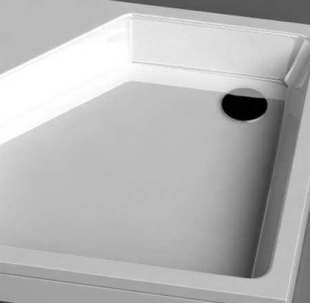 Akmens masas paliktnis KD-90*90 balts ar paneli, BEZ sifona