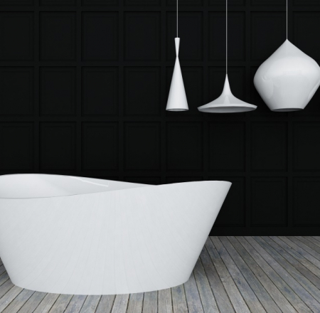 VISPOOL brīvstāvošās vannas ISIDE 1860x780x710mm balta ar pārplūdi un sifonu