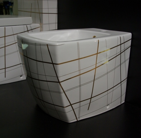 WC Bidē SQUARE balts/zelts 415G