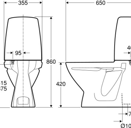 WC IFO SIGN pods 6860, izvads grīdā BEZ vāka