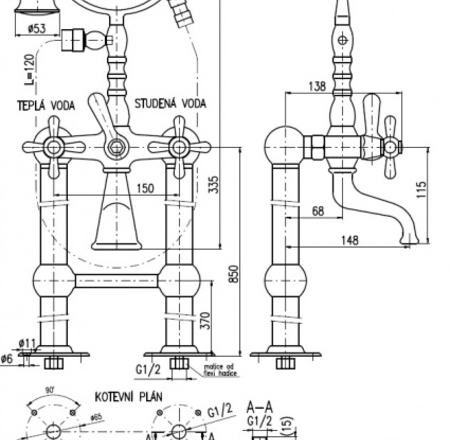 RAV MORAVA vannas maisītaji uz kājām MK150.5