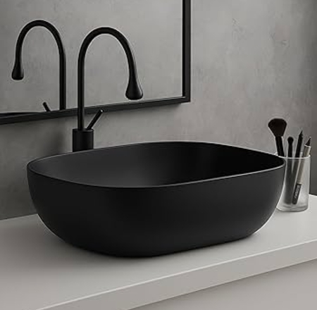 Izlietne HAPPY HOUR 12:00S, 57x38x15cm, black matt krāsa