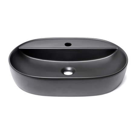 Izlietne HAPPY HOUR 12:00MF 57x38x15cm ar vietu maisītājam, black matt