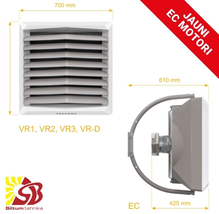 Gaisa pūtējs Volcano EC VR2 NEW 8-50kW