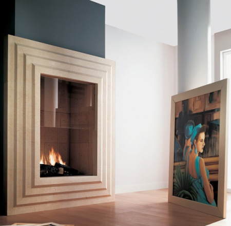 Kamīna apdare QUADRA pusiebūvējama