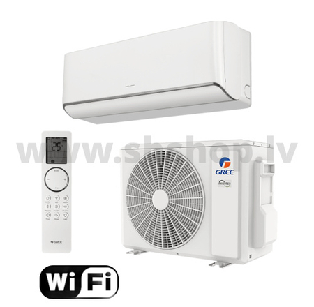 GREE Kondicionieris Airy  2,7/3,0KW, balts ar WiFi (+GWH09AVCXB-K6DNA1B/O)