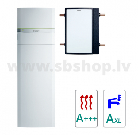 VAILLANT Siltumsūknis zeme-ūdens flexoCOMPACT VWF 118/4 400V 11,2kW ar iebūvētu boileri