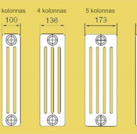 Arbonia radiatori 6 kolonnas h=2000