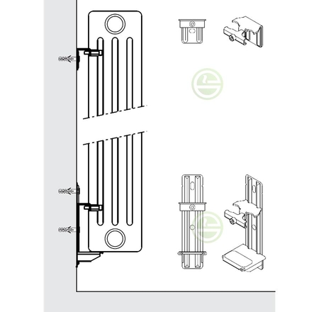 Arbonia radiatoru stiprinājumi ZB02360001