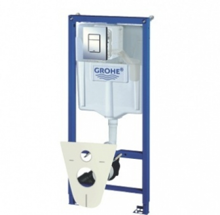 WC Komplekts rāmis podam 5-1, taustiņš Skate Cosmo hroms 38732000, stiprinājumi, blīve, Grohe fresh