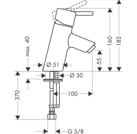 HANSGROHE bidē maisītāji TALIS S basin